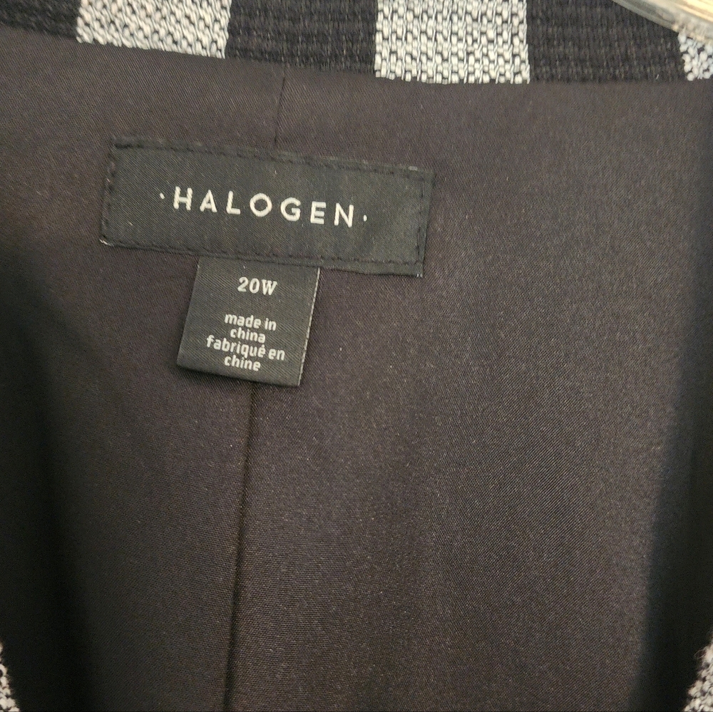 Halogen Women's Black and White Checkered Blazer Houndstooth Size 20W Academia - Picture 2 of 10